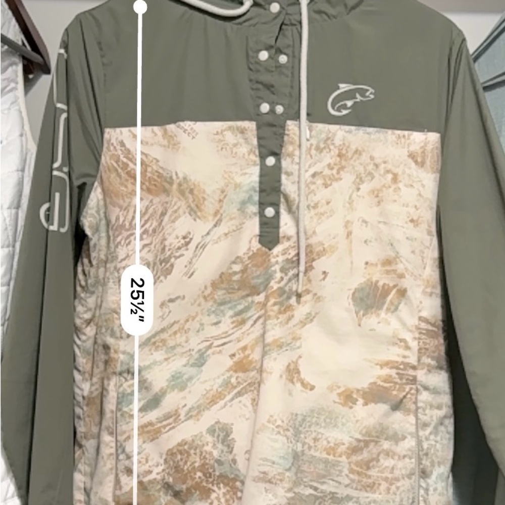 Green and Beige Pullover Hoodie
